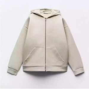 Zara Soft Neoprene Effect Bomber Jacket